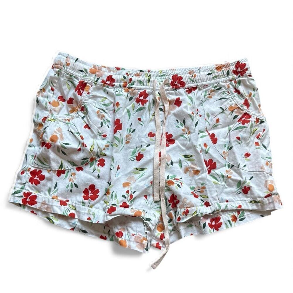 Womens Adore Me Intimates Floral Print Drawstring Cotton Lounge Sleep Shorts - M